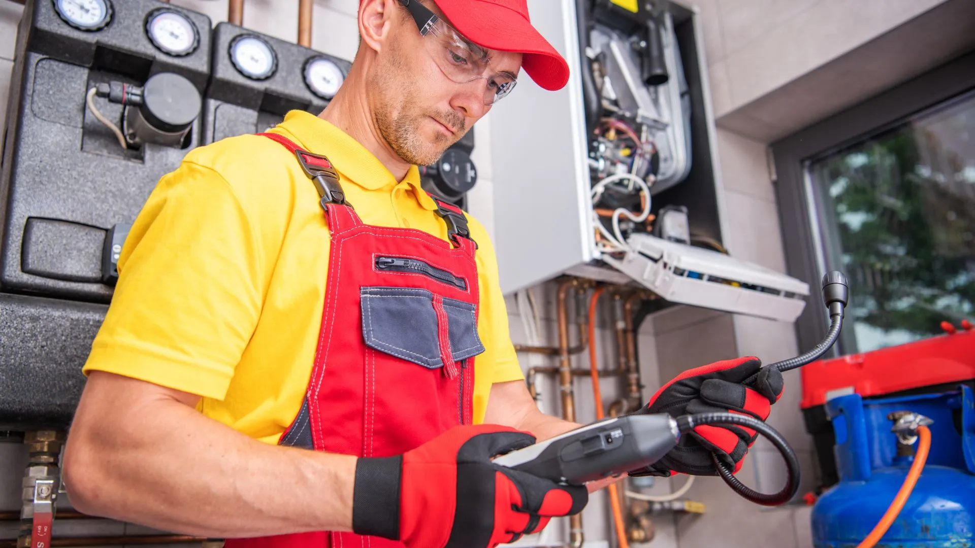 Plumber sealing and testing gas connections for Minnesota plumbing services